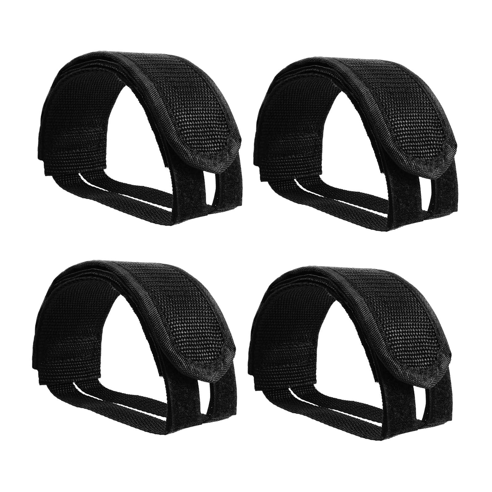 Cycling Gear Black - 4Pcs Bike Pedal Straps Anti Slip