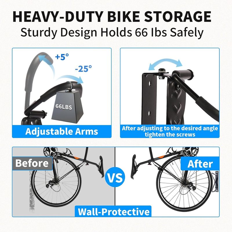 Swivel Bike Wall Mount Rack 66 - Cycling Gear Wall Hanger 评论和价格