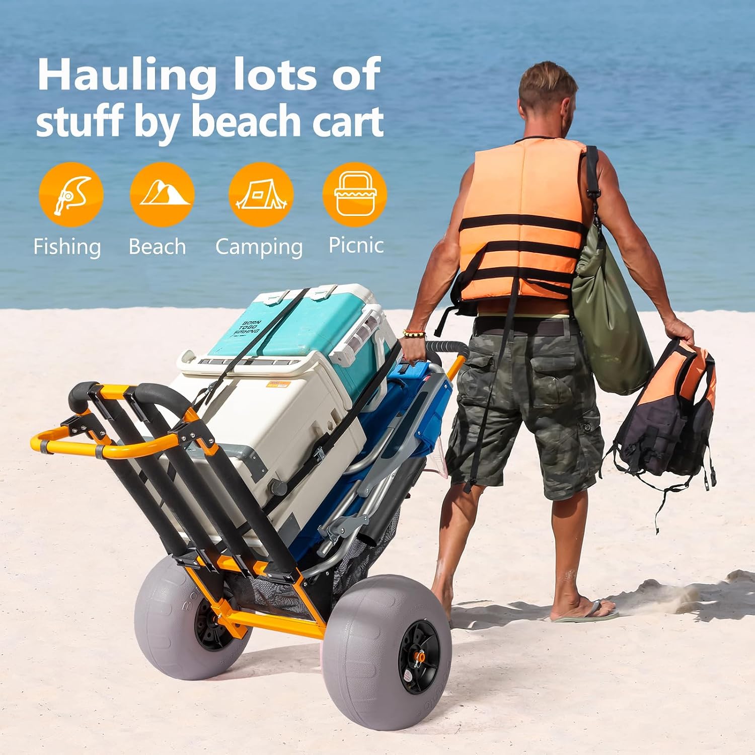Bonnlo Beach Fishing Cart, Bea - Water Bottle Holder 评论和价格
