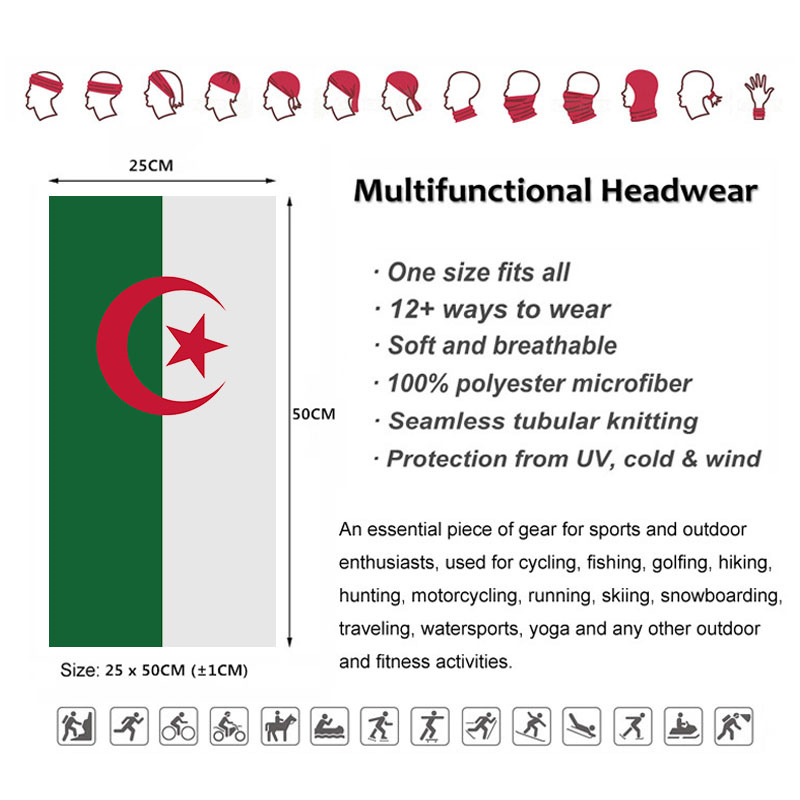 Algeria Flag Printed Bandana H - Cycling Gears 评论和价格