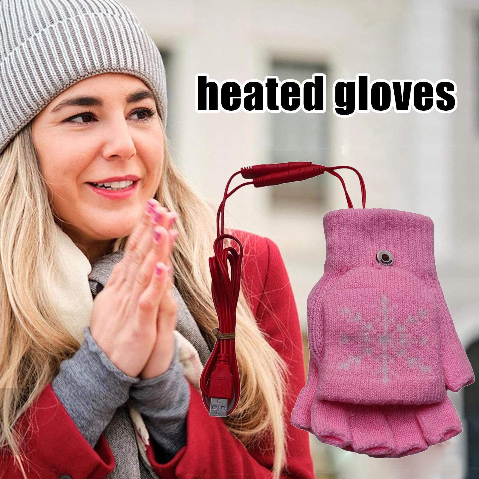 Heated Gloves Fingerless USB H - Cycling Gear For Cold Weather 评论和价格