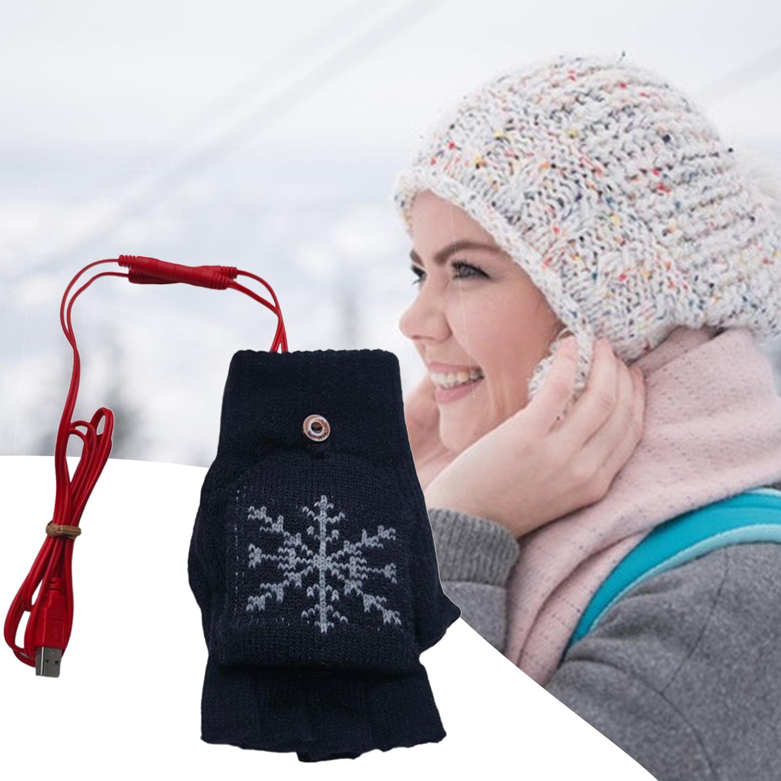 Heated Gloves Fingerless USB H - Cycling Gear For Cold Weather 评论和价格