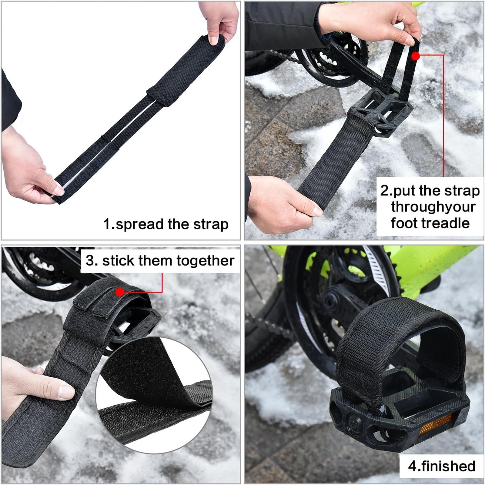 4Pcs Bike Pedal Straps Anti Sl - Cycling Gear Black 评论和价格