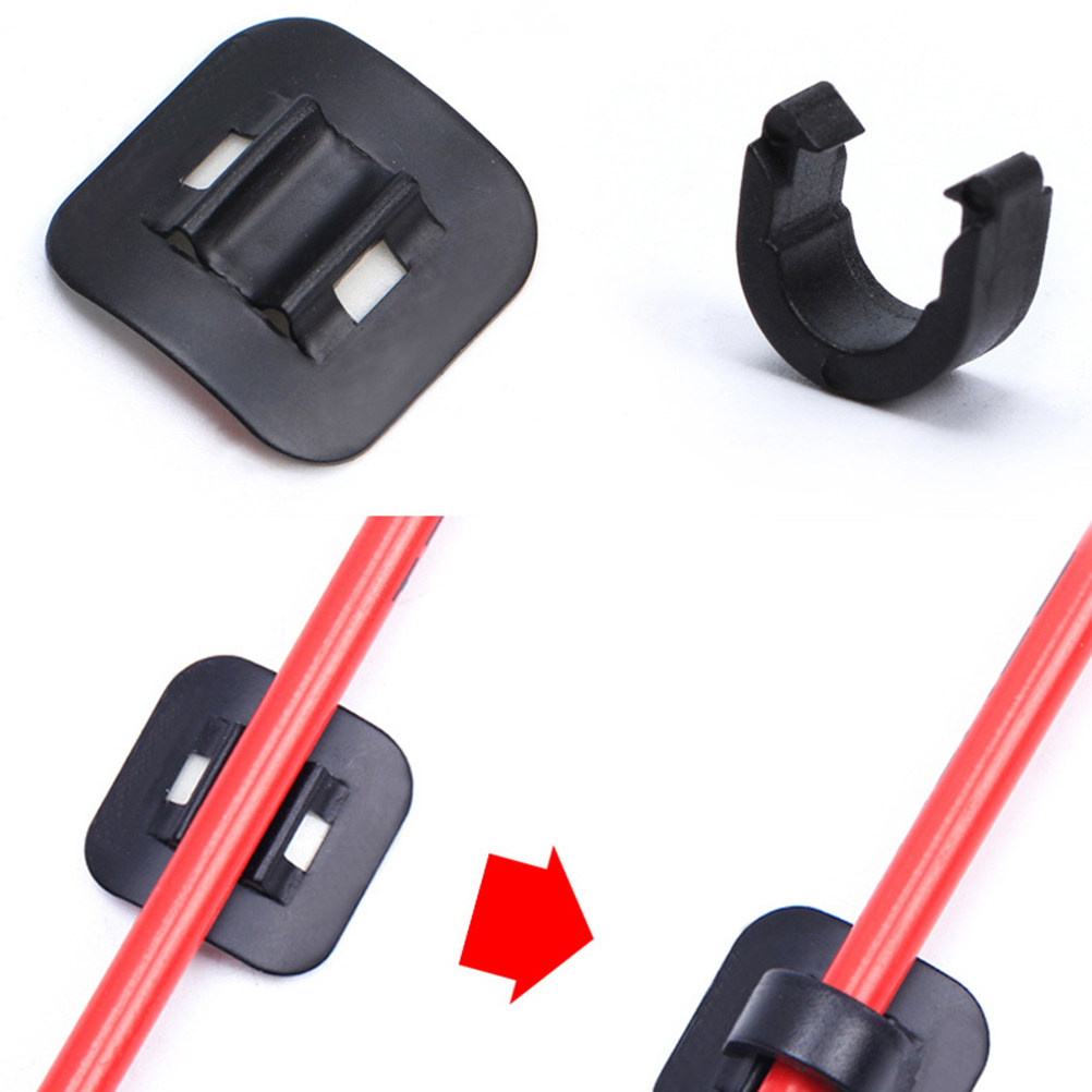 2Pcs Bike Cable Clip Black Alu - Cycling Gear Black 评论和价格